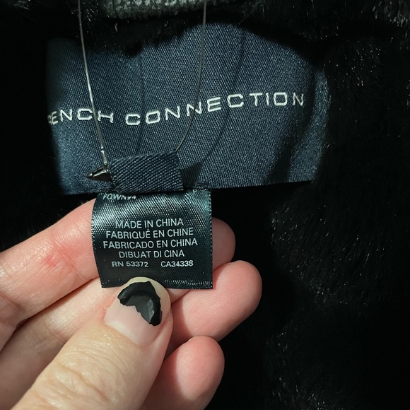 NWT French Connection Vegan Black Shearling Jacket - Picture 5 of 10